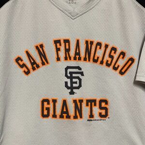 Stitches San Francisco Giants Shirt Men XL Gray Black MLB V-Neck Jersey Baseball